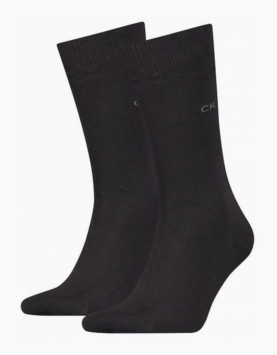 Calvin Klein Men's Black 2-Pack Premium Combed Cotton Socks,  7.5/8/5/5.5/6/6.5/7 Eur Size 39-42