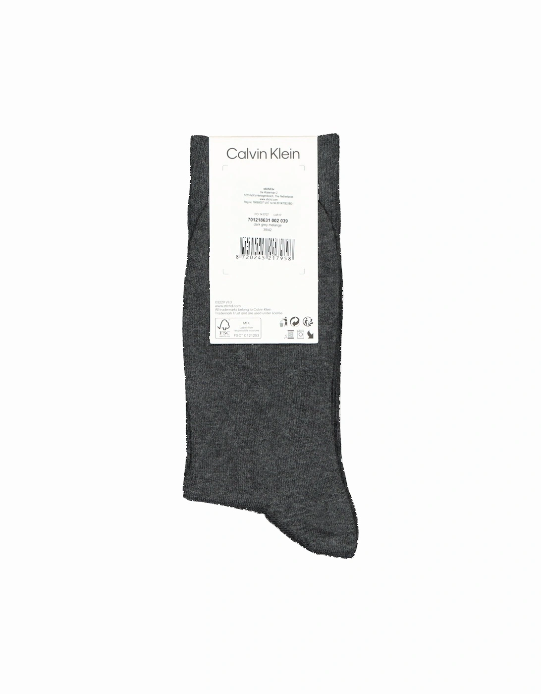 2-Pack Premium Combed Cotton Socks, Dark Grey Melange