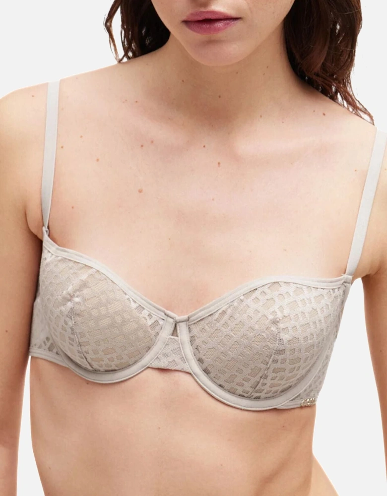 B-Lace Underwire Bra, Open Beige