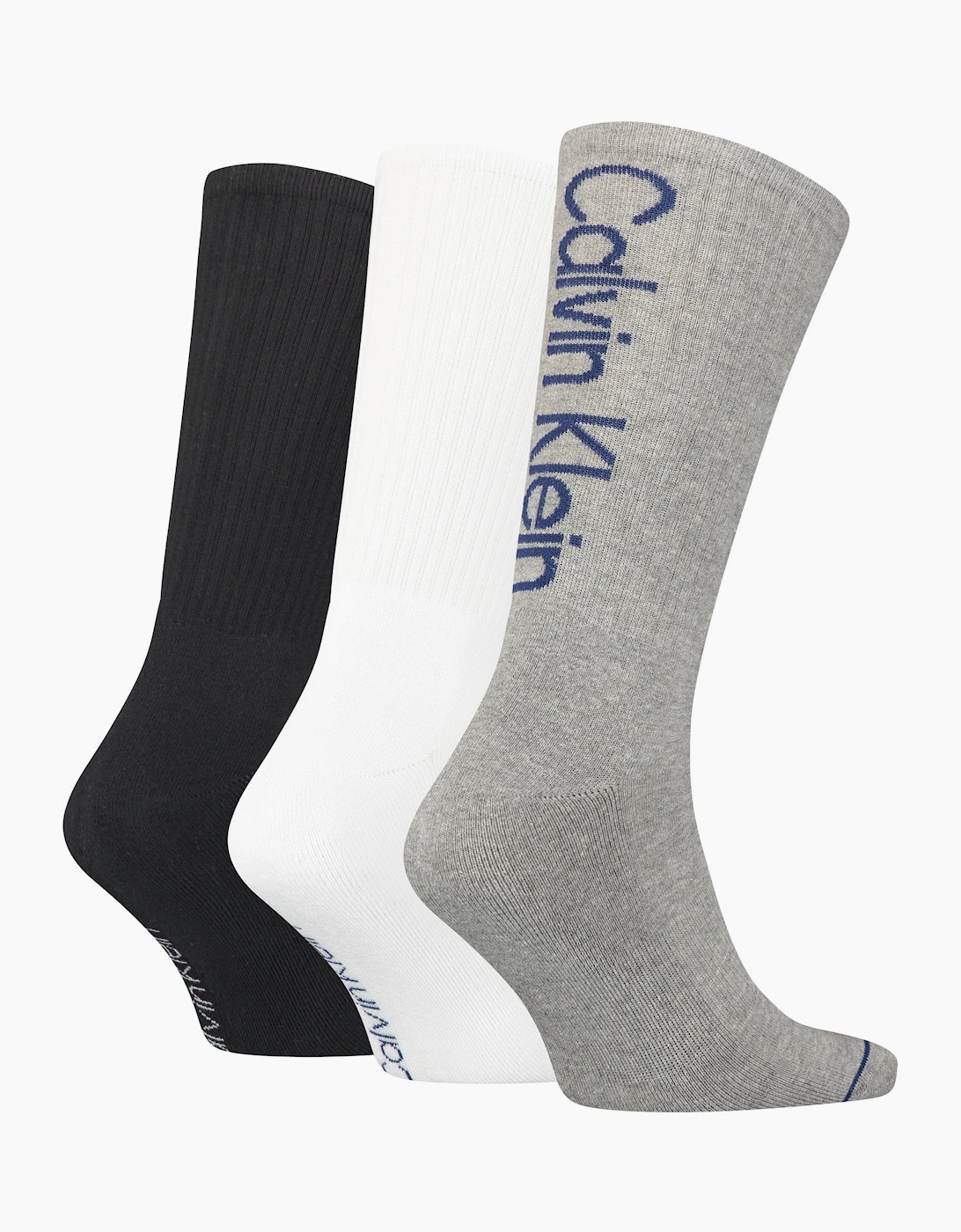 Calvin Klein Men's 3-Pack Athleisure Sports Socks, Black/White/Grey - Black/Grey - Size: 16/14.5/8/15/8.5/15.5/9/13/13.5/14/6.5/7/7.5/11.5/5/12/5.5/12