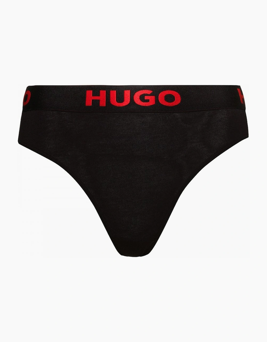 Hugo Boss Women's Black Sporty Logo Thong, - : 8/None Xs
