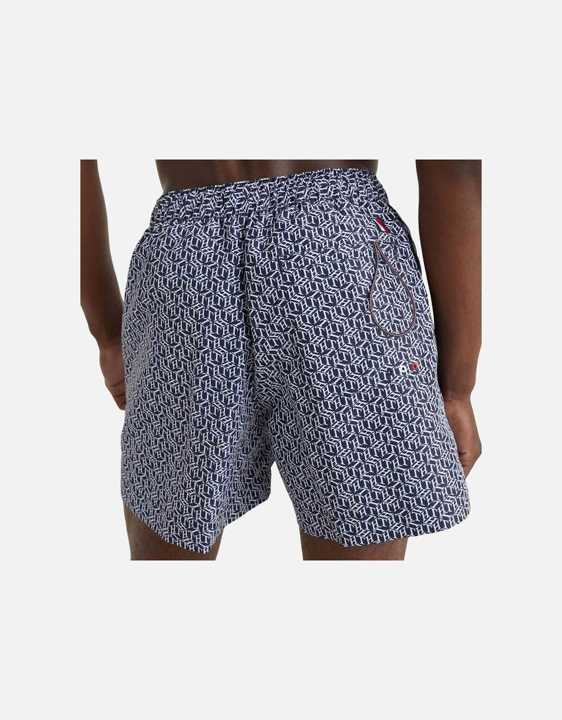 Medium Drawstring Print Swim Shorts, Cube Print