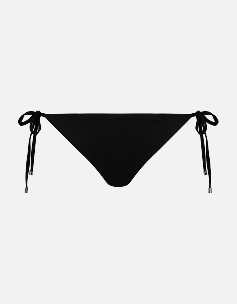 Logo Side Tie Bikini Bottoms, Black