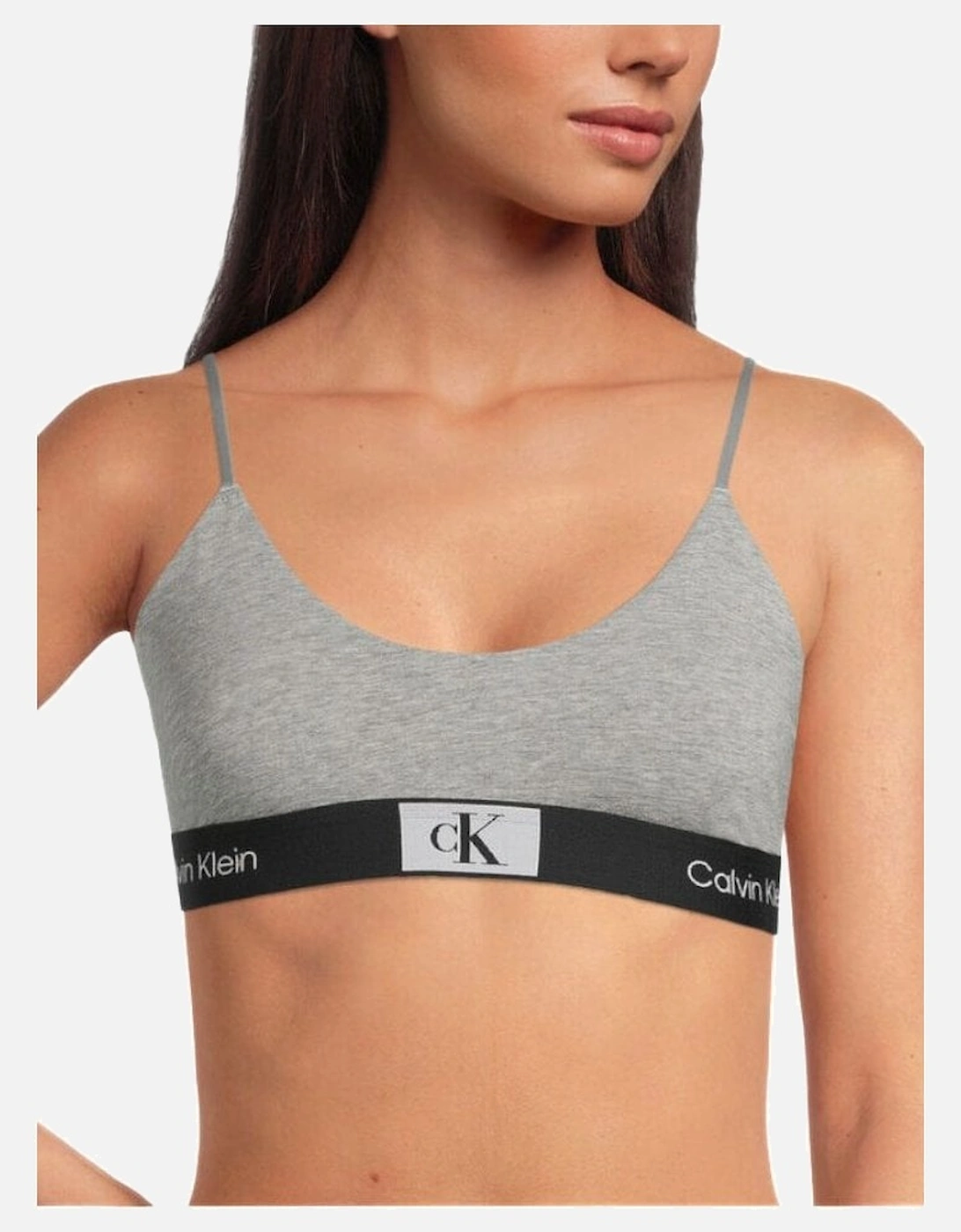 CK 1996 Unlined String Bralette, Grey Heather