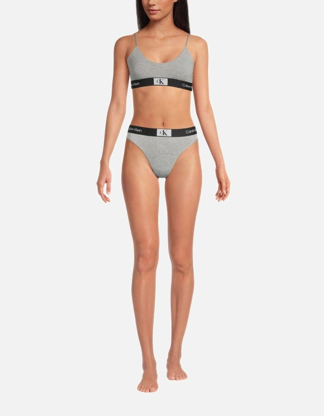 CK 1996 Unlined String Bralette, Grey Heather