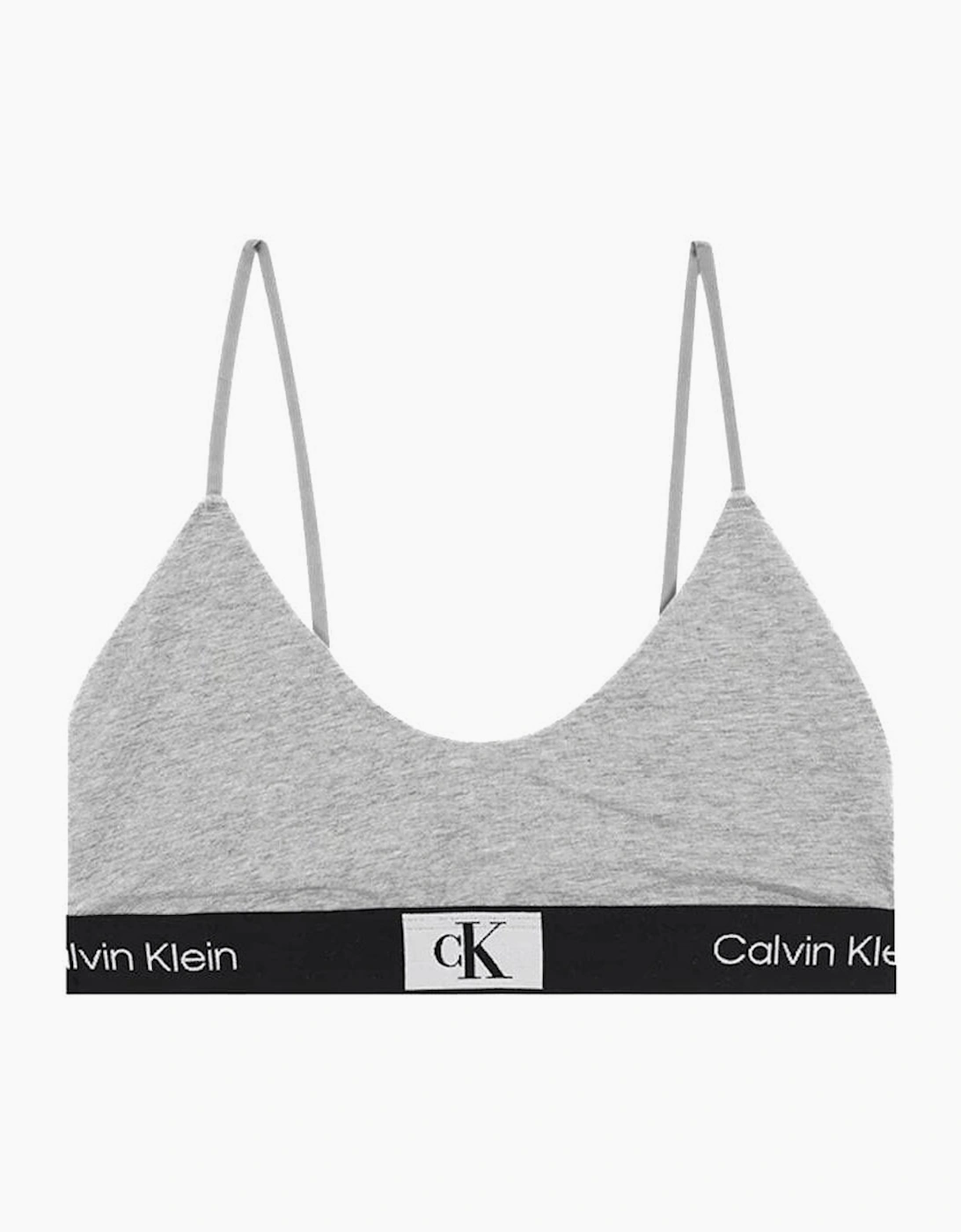 Calvin Klein Women's Grey Ck 1996 Unlined String Bralette, Heather  S