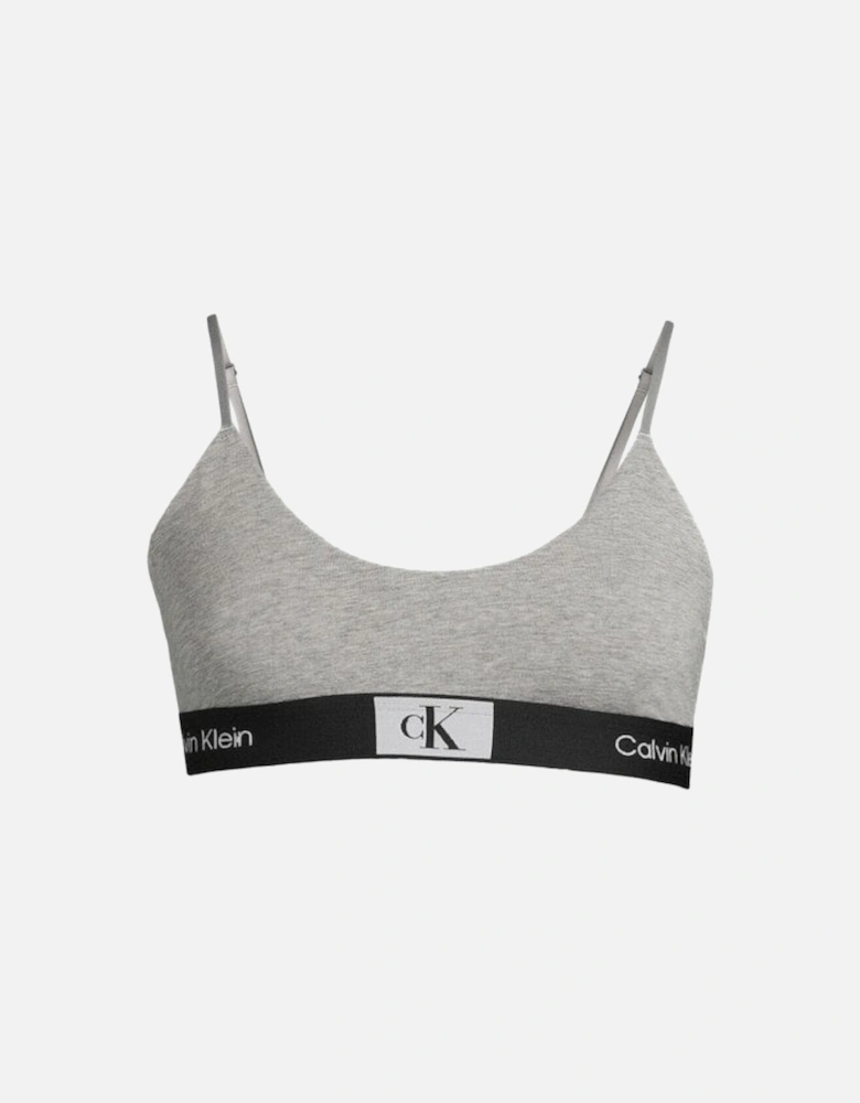 CK 1996 Unlined String Bralette, Grey Heather