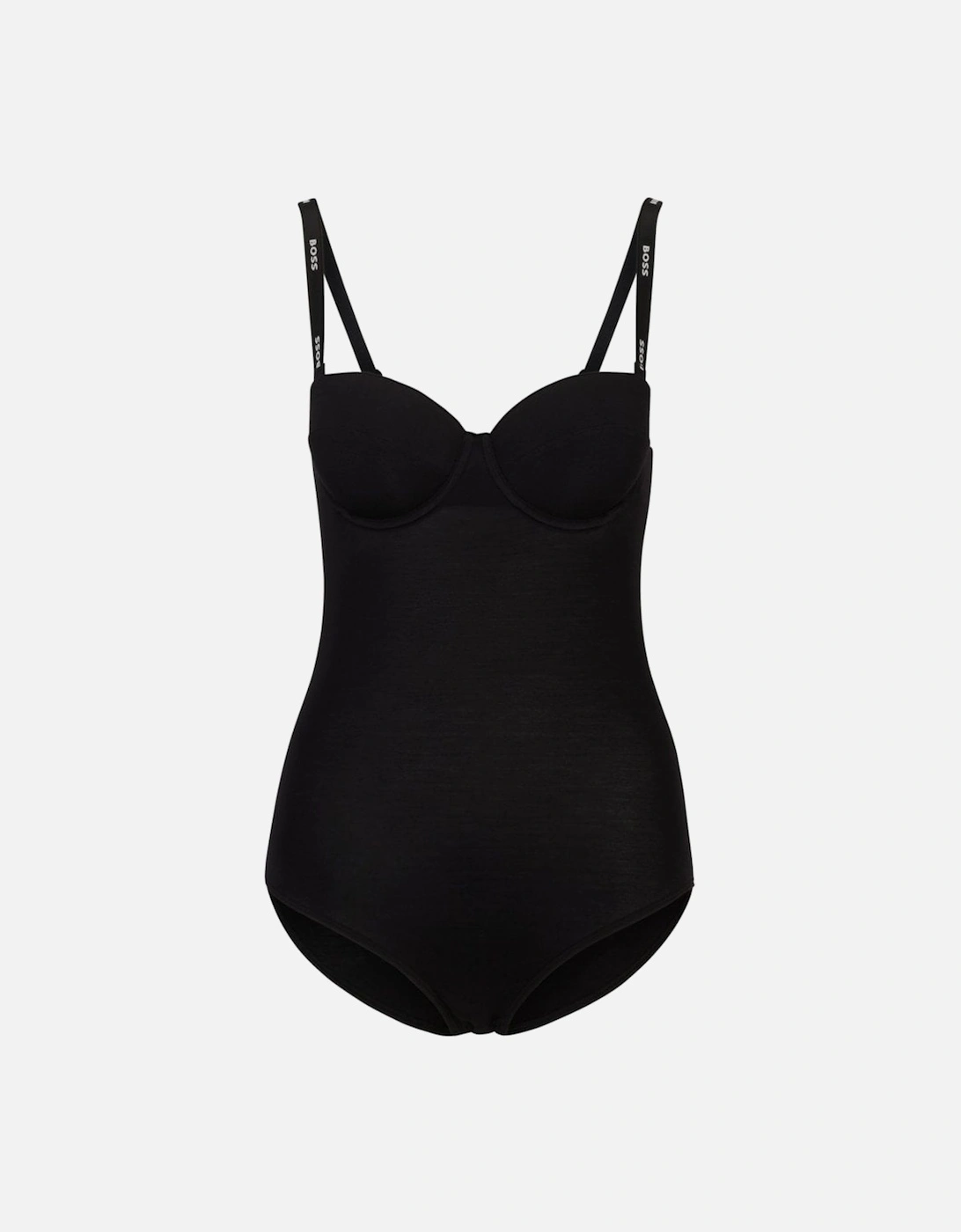 Logo Strap Bodysuit, Black