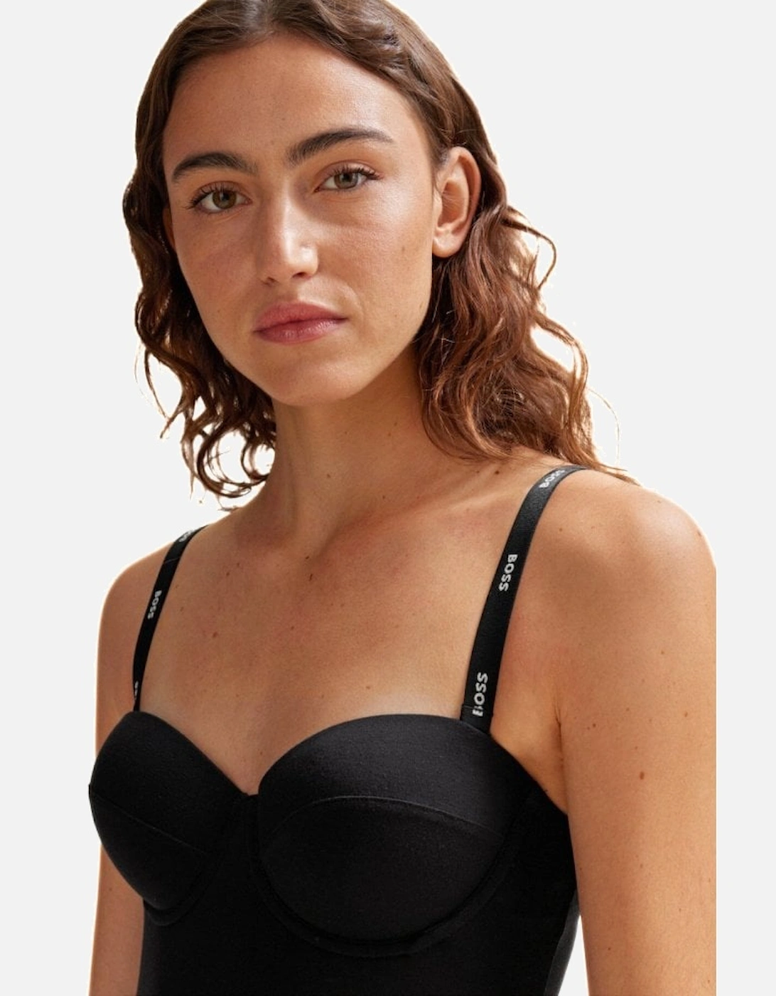 Logo Strap Bodysuit, Black