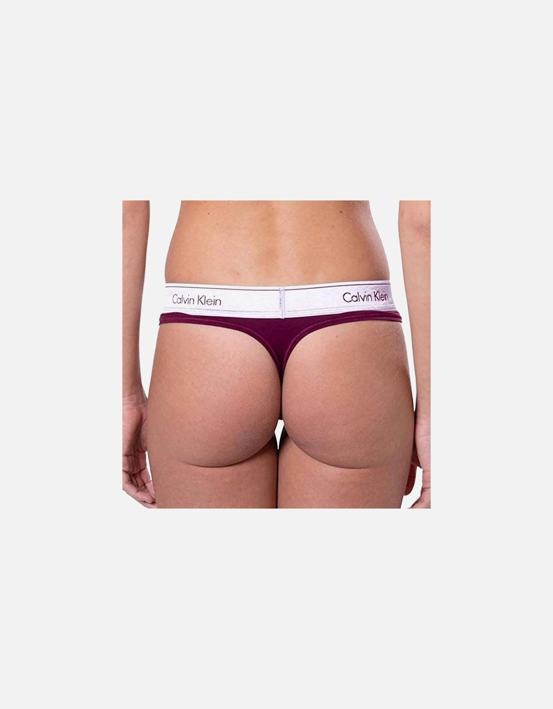 Modern Cotton Thong, Lush Burgundy/Silver