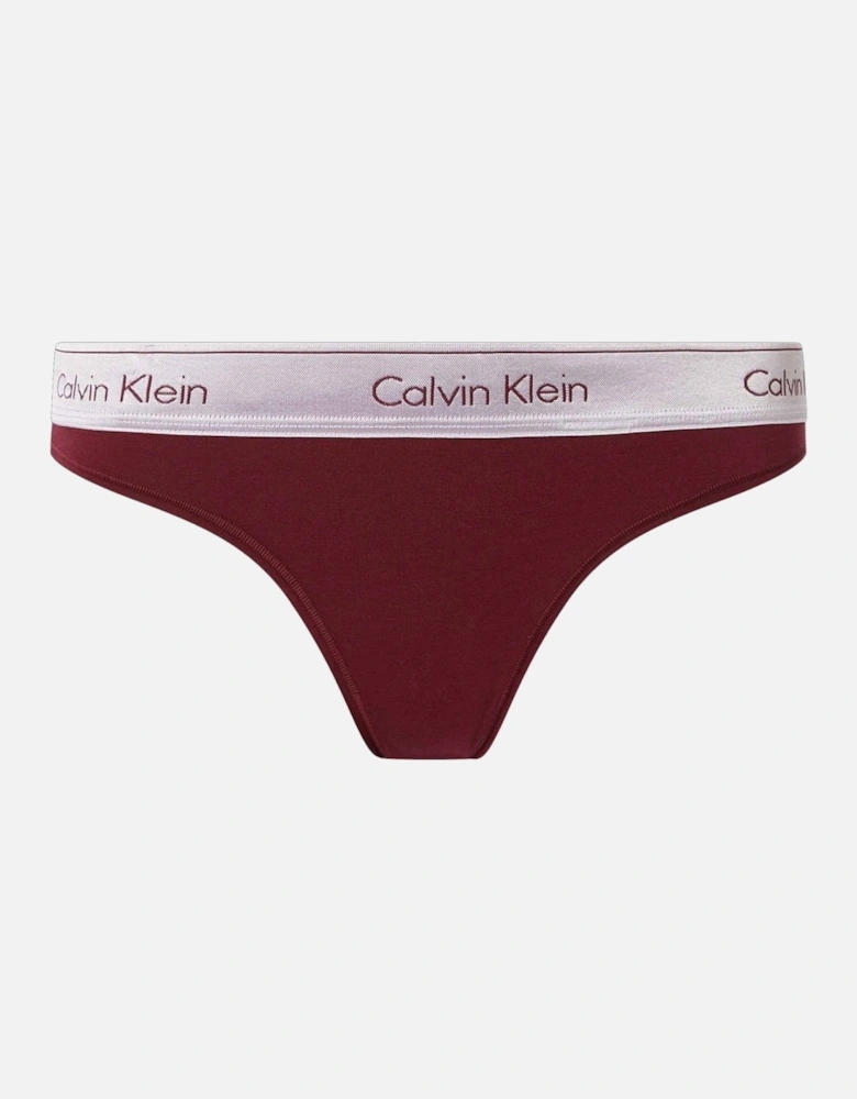 Modern Cotton Thong, Lush Burgundy/Silver