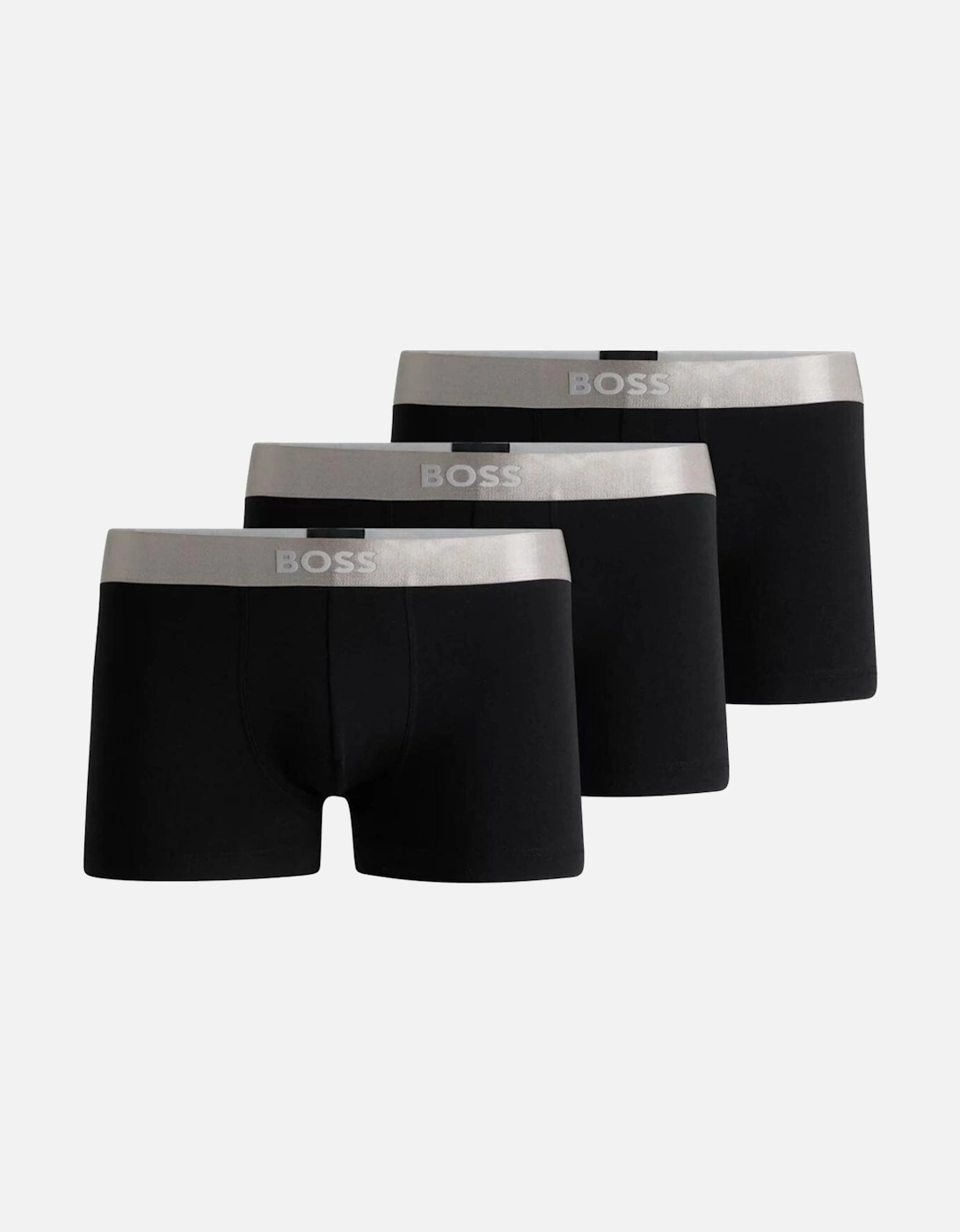 3-Pack Metallic Logo Boxer Trunks Gift Set, Black/silver, 6 of 5