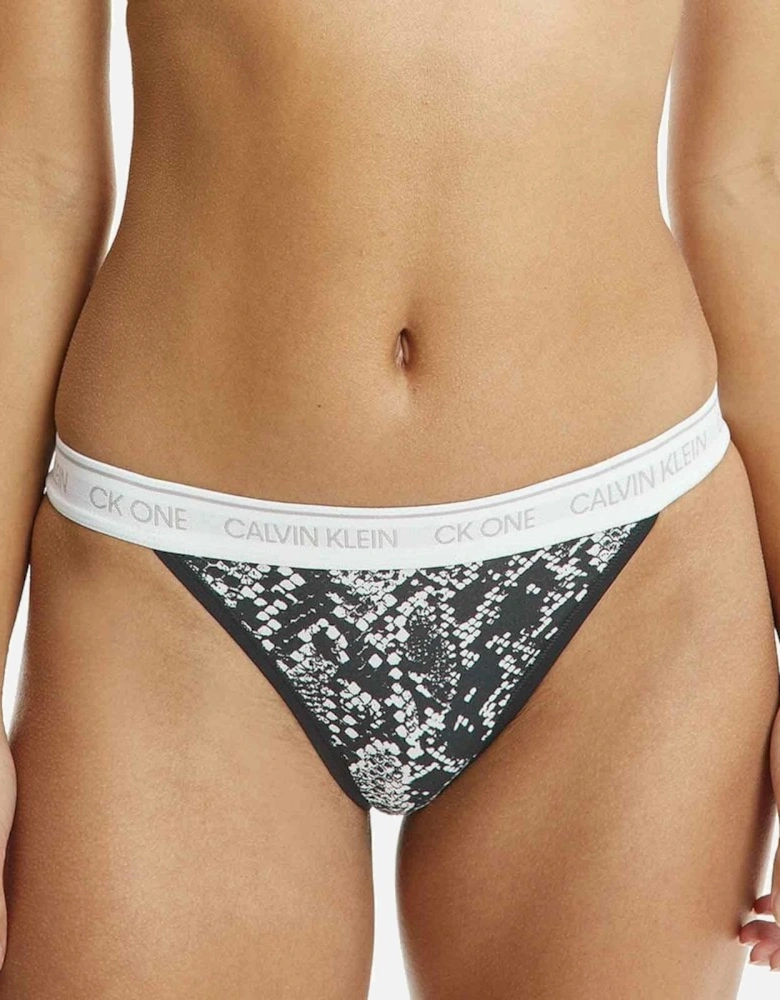 CK One Cotton Modal Blend Brazilian Brief, Rattlesnake Print/Black