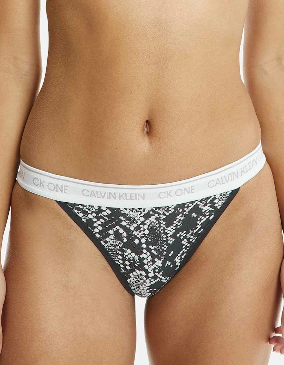 CK One Cotton Modal Blend Brazilian Brief, Rattlesnake Print/Black