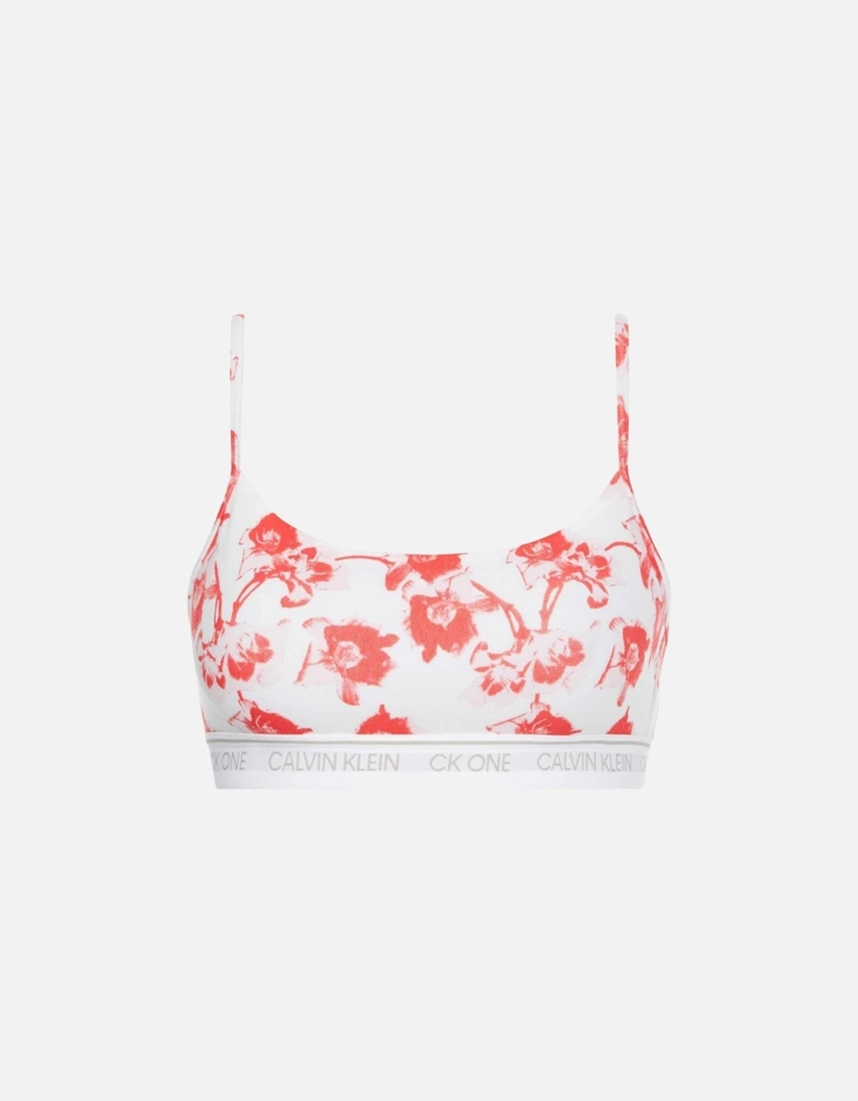 CK One Cotton Modal Blend String Bralette, Lilium Print/Strawberry Shake