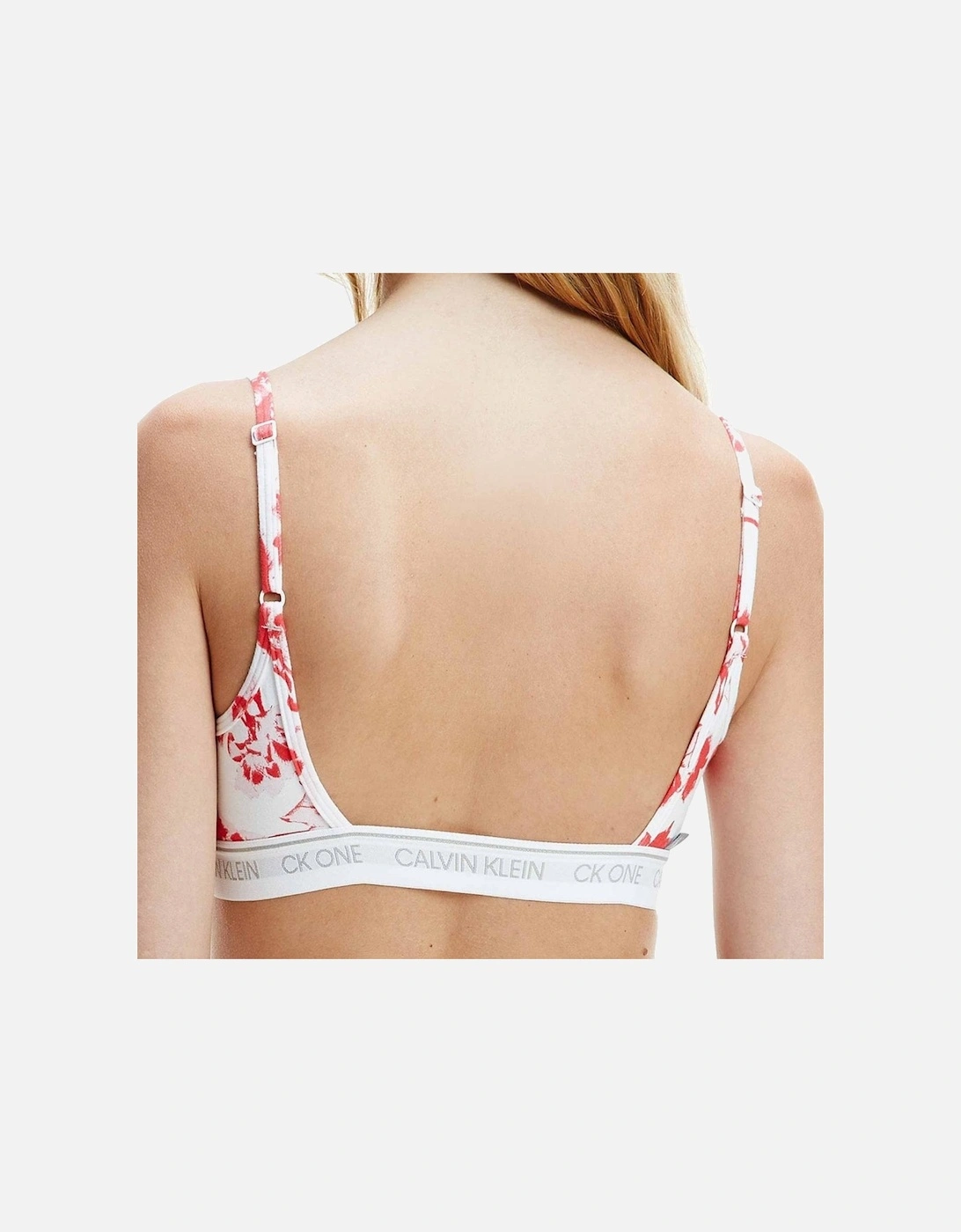 CK One Cotton Modal Blend String Bralette, Lilium Print/Strawberry Shake