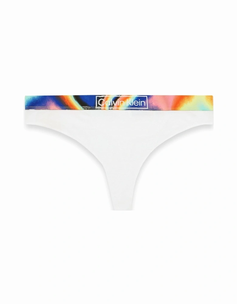 Plus Size Organic Cotton Pride Thong, White