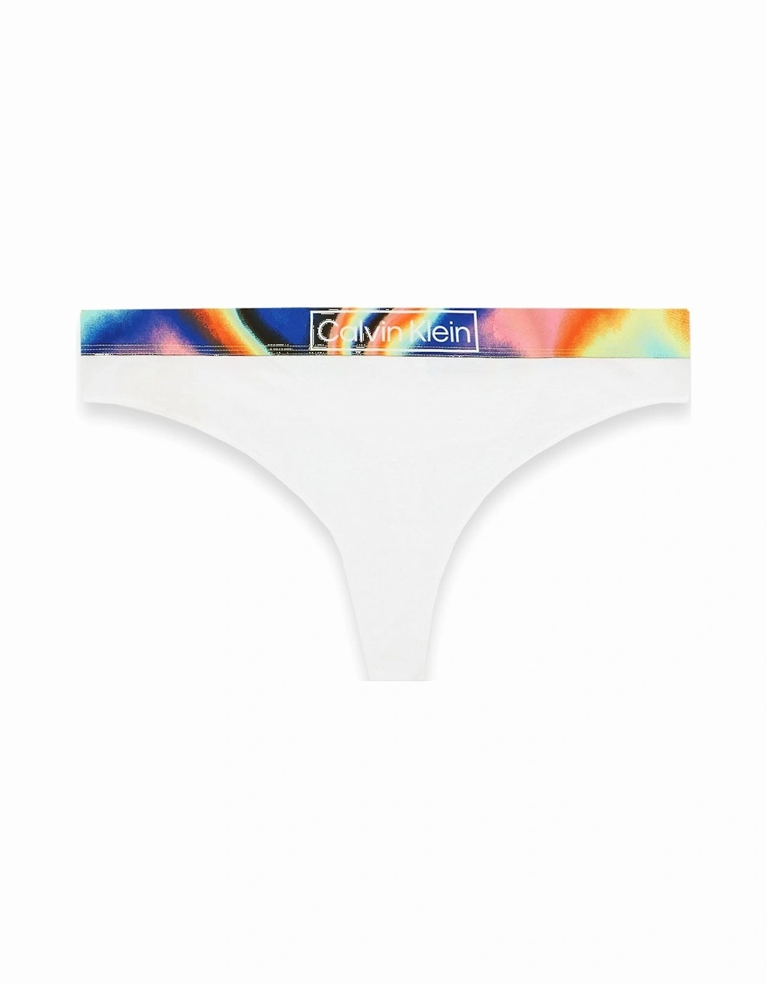 Plus Size Organic Cotton Pride Thong, White, 4 of 3