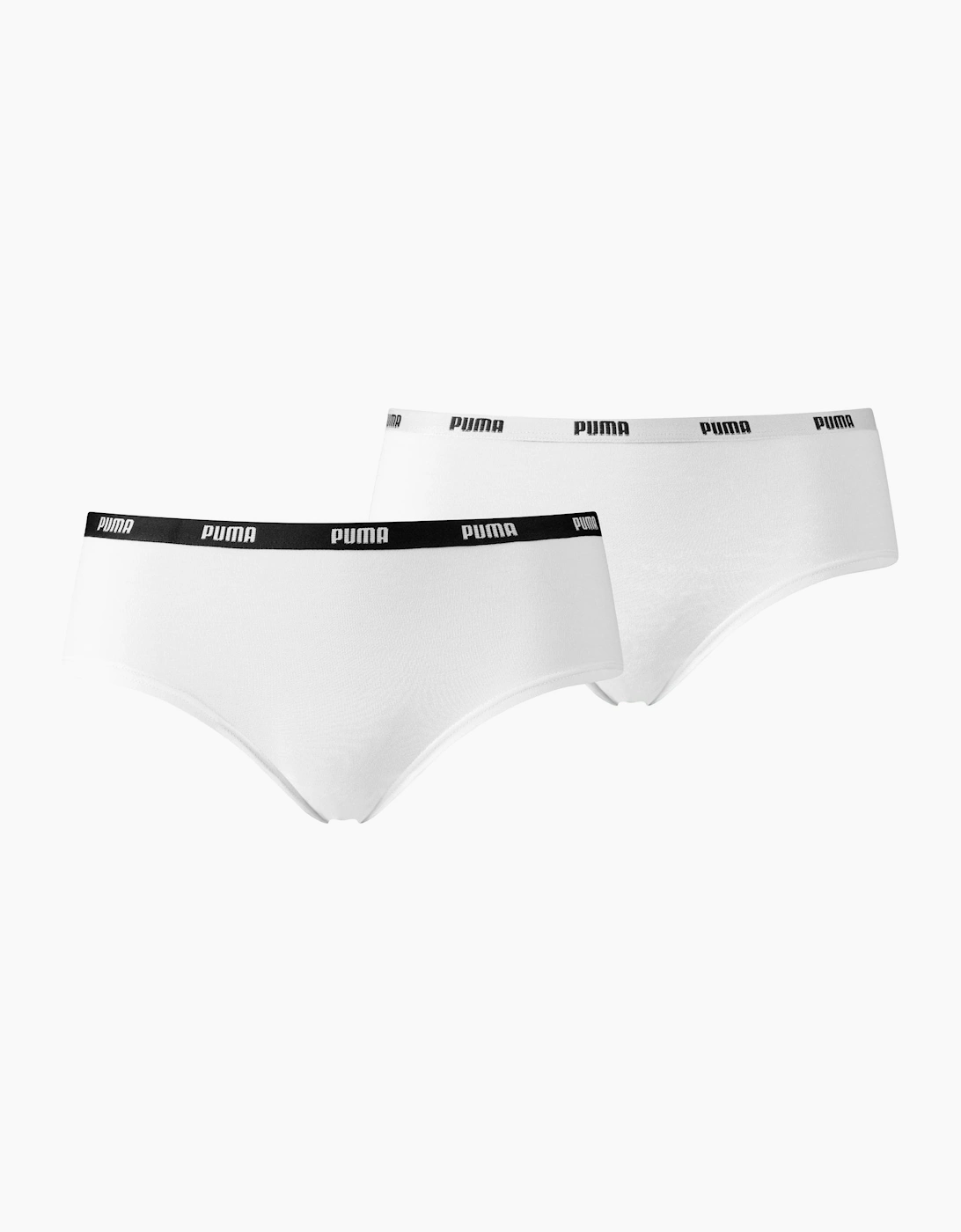 Puma Women's 2-Pack Classic Logo Low-Rise Hipster Briefs, White - Size: 14