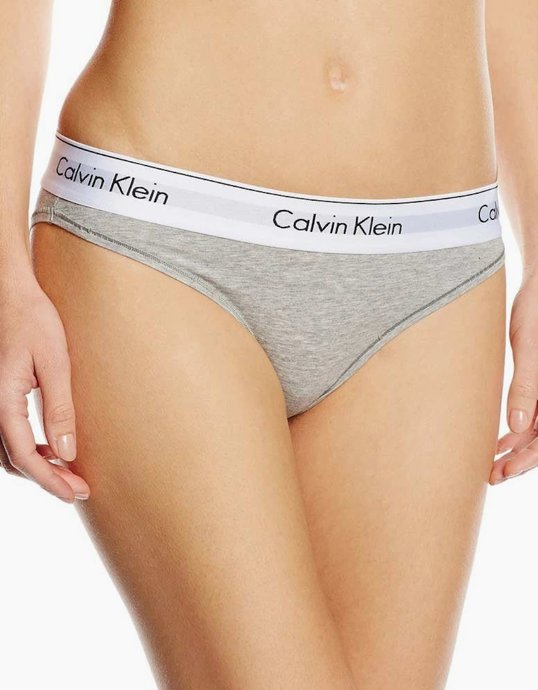 Calvin Klein Women's Grey Modern Cotton Bikini Brief, Heather  8 Xs