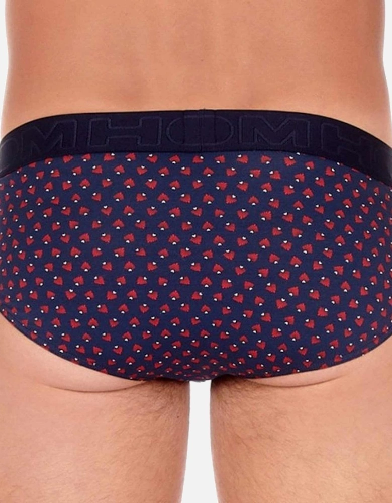 HO1 Giens Cotton Modal Mini Brief, Navy Print