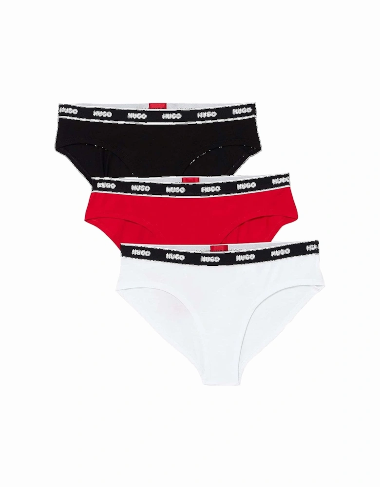 3-Pack Logo Brief, Black/Red/White