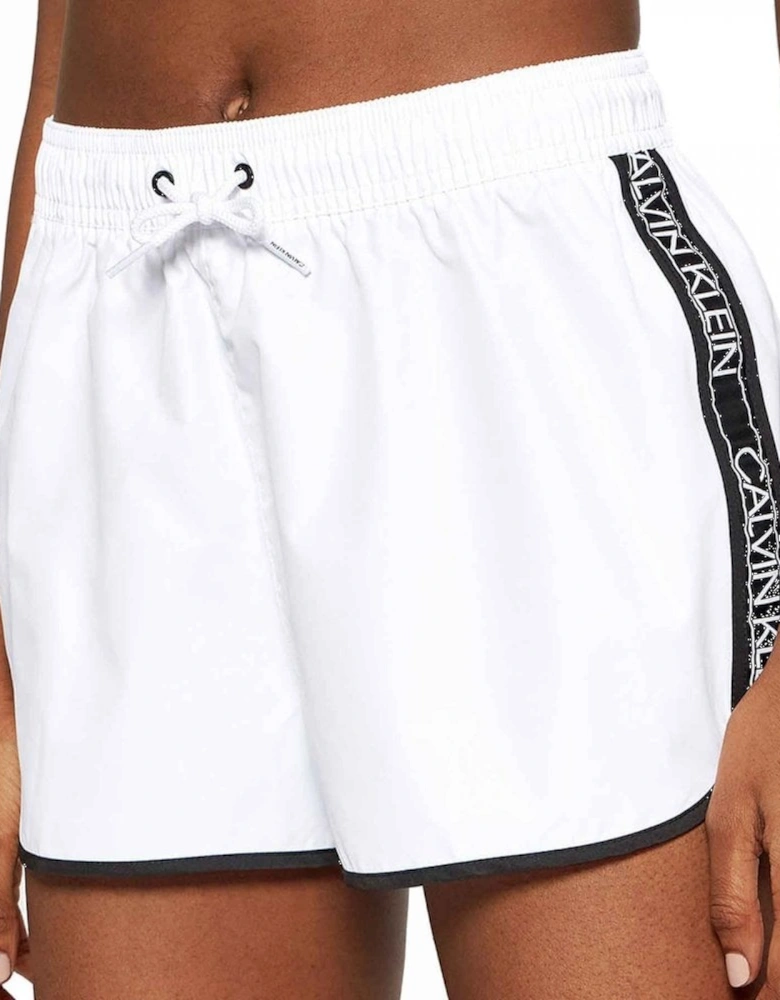 Logo Tape Beach/Gym Shorts, PVH Classic White