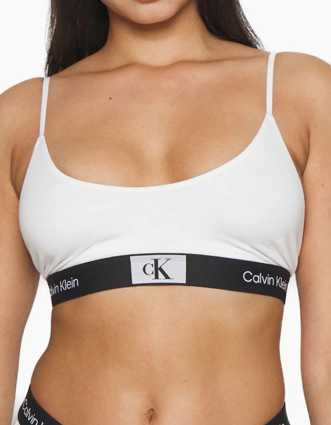 Calvin Klein Women's White Ck 1996 Unlined String Bralette,  S