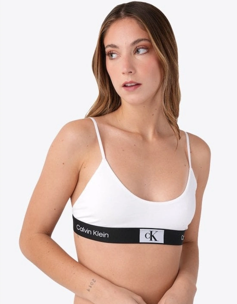 CK 1996 Unlined String Bralette, White