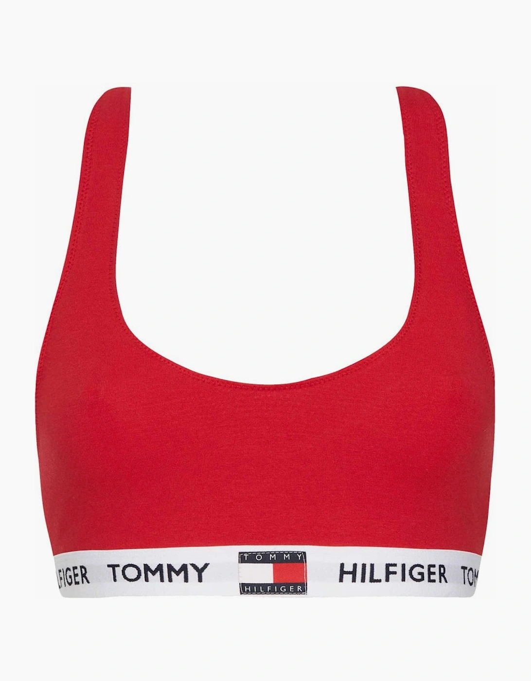 Tommy Hilfiger Women's Red Organic Cotton Logo Bralette, Tango - Size 10/8/10