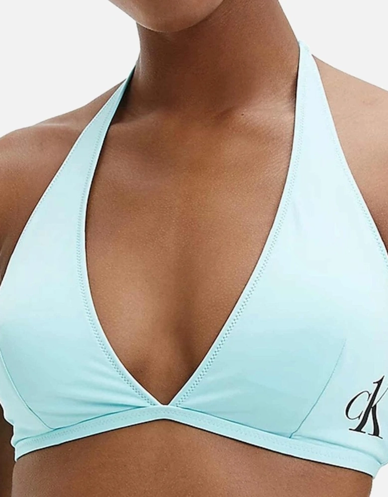 CK One Halter Bikini Swimwear Top, Soft Turquoise