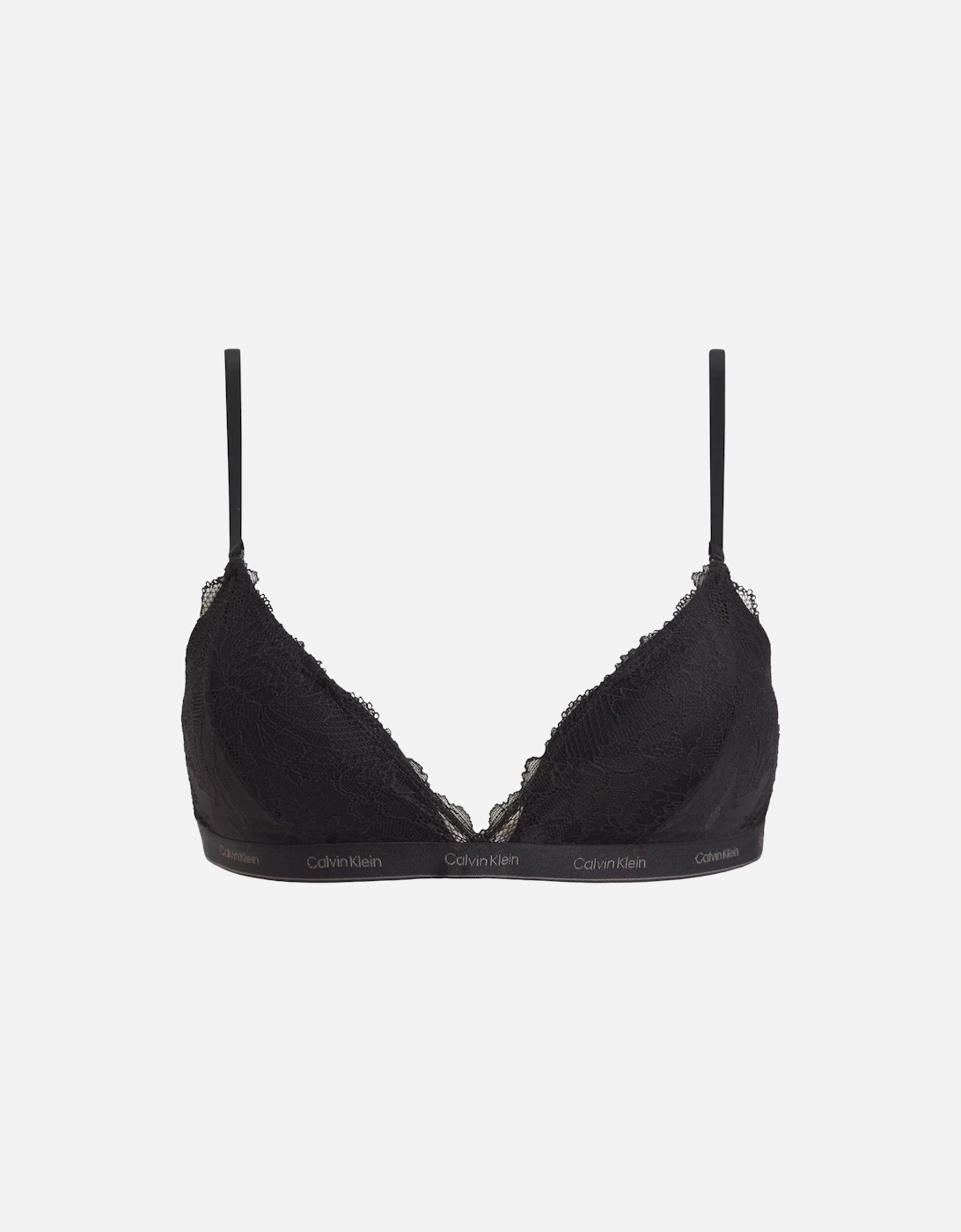 Floral Lace Lightly Lined Triangle Bra, Black, 7 of 6