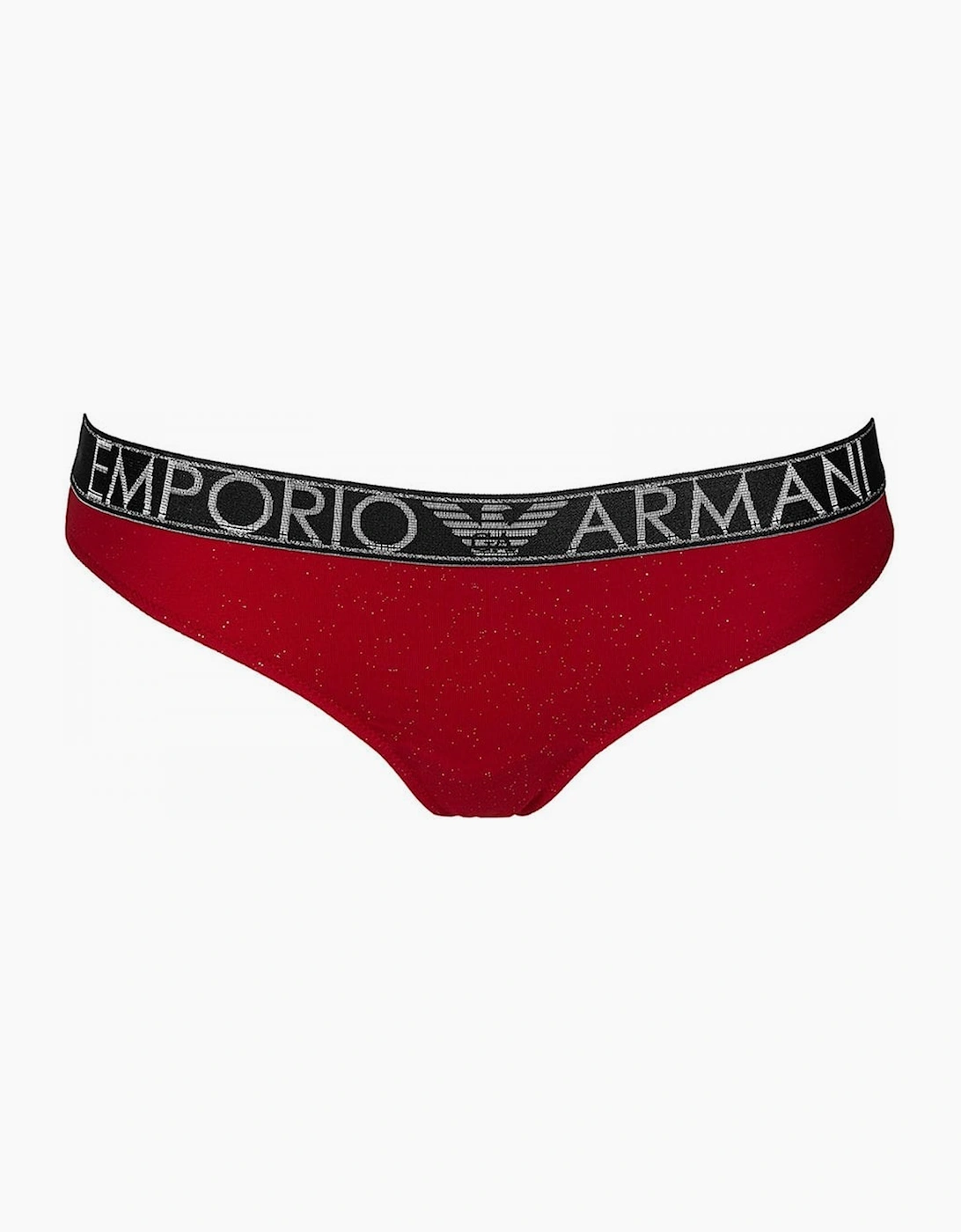Emporio Armani Emporio Armani Women's Holidays Stardust Stretch Cotton Thong, Ruby Red