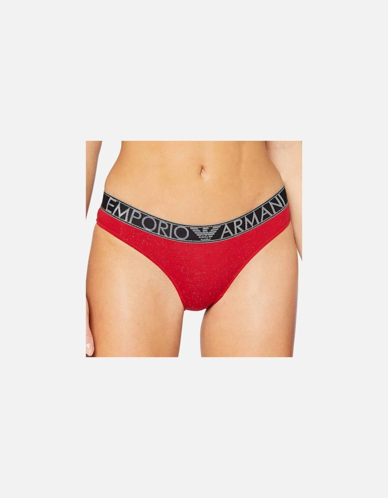 Holidays Stardust Stretch Cotton Bikini Brief, Ruby Red