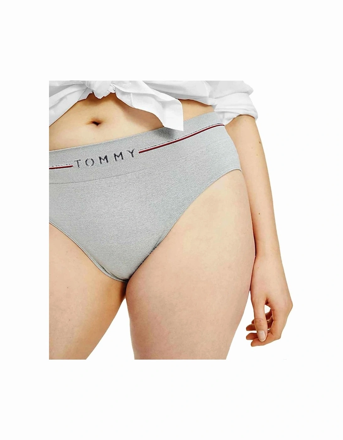 Seamless Logo Curve Bikini Briefs, Medium Grey Heather