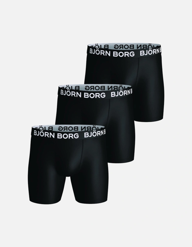 3-Pack Performance Boxer Briefs, Black