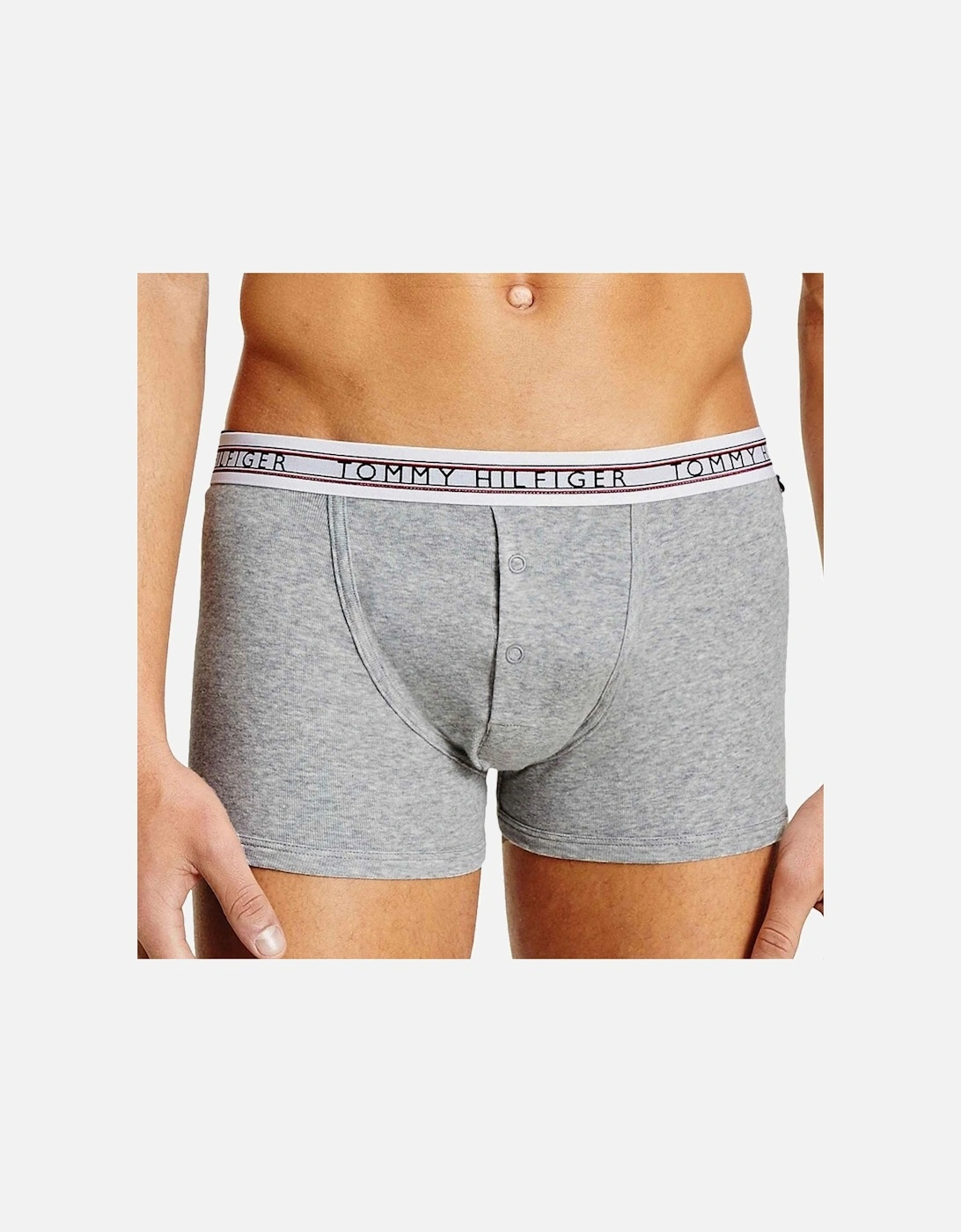 Signature Tape Waistband Trunks, Light Grey Heather