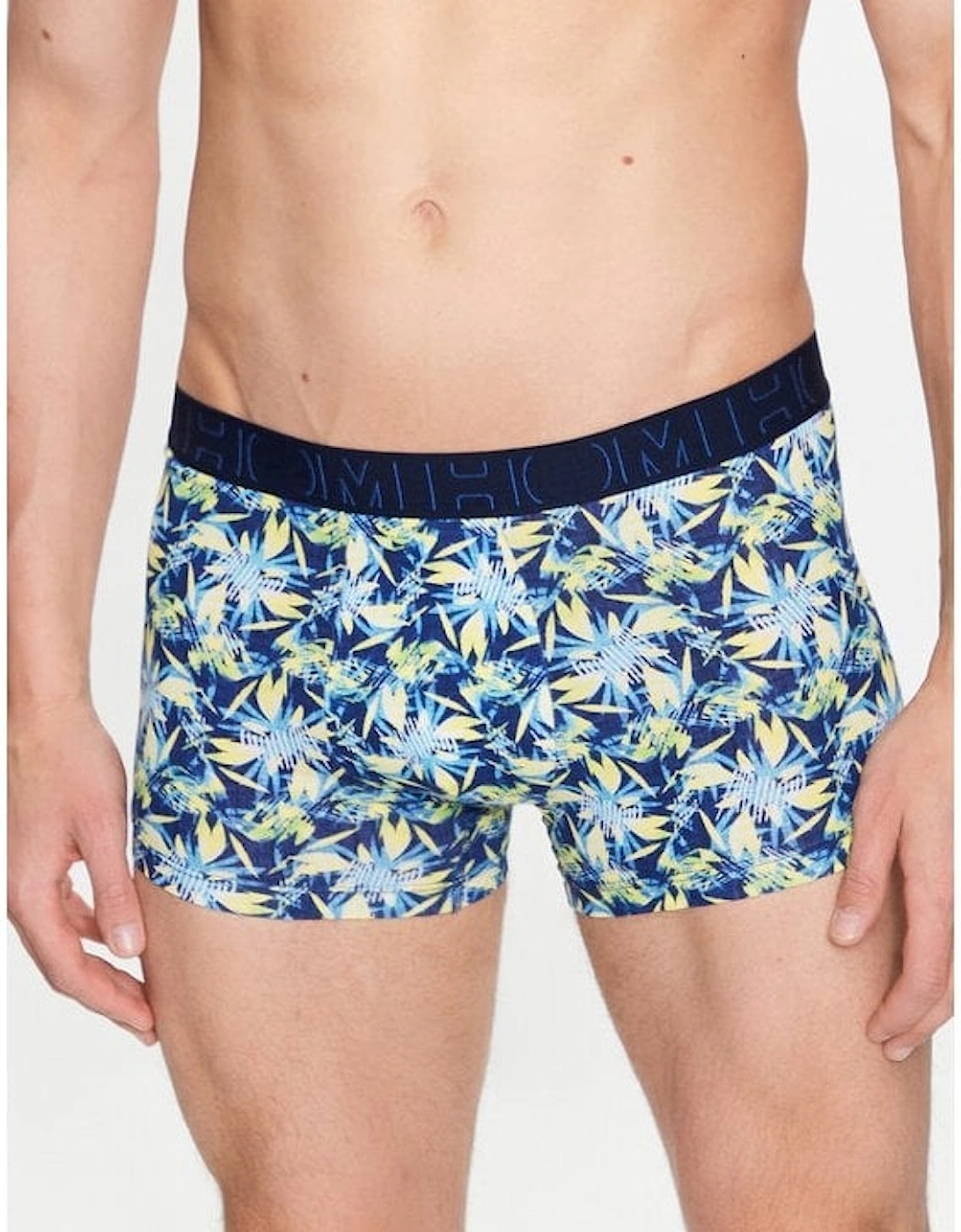 3-Pack Tropical Print Boxer Trunks, Blue/Navy