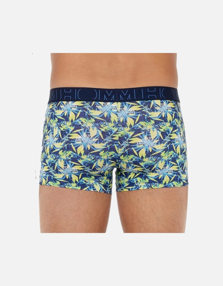 3-Pack Tropical Print Boxer Trunks, Blue/Navy