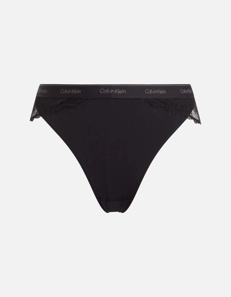 Floral Lace Tanga Brief, Black