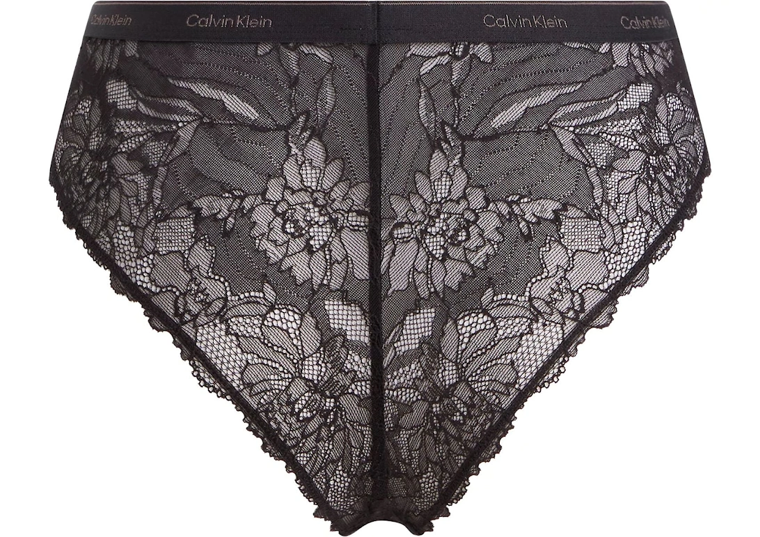 Floral Lace Tanga Brief, Black