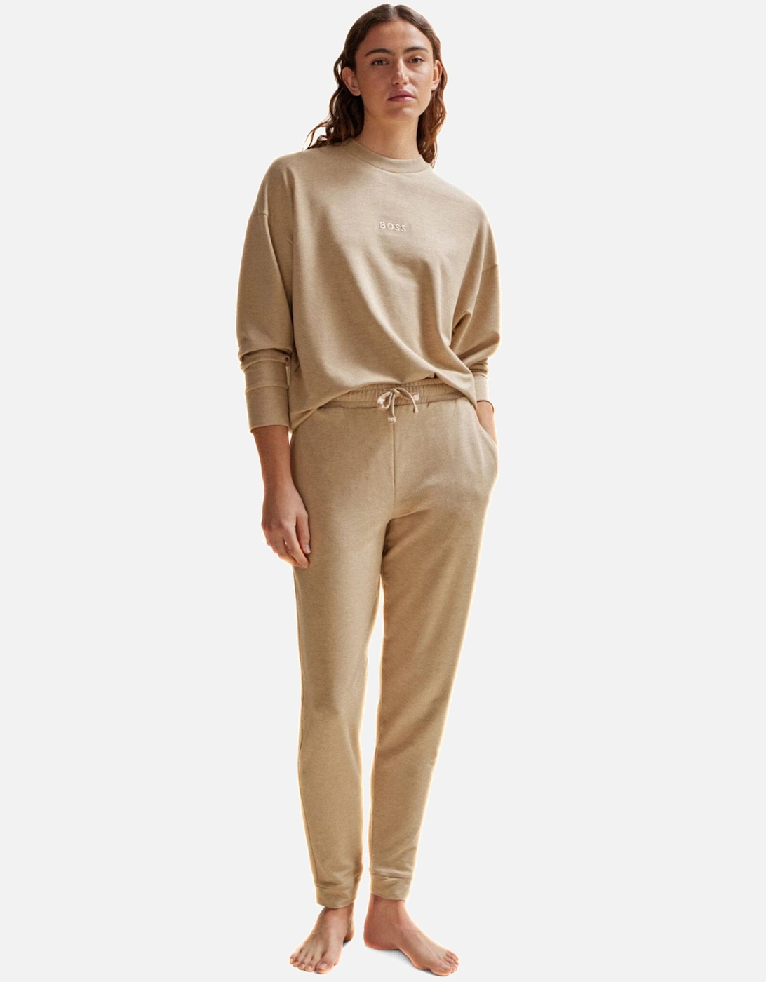 Luxe Modal Loungewear Jogging Bottoms, Medium Beige