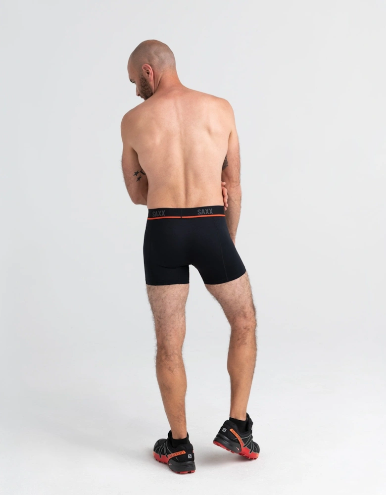 Kinetic Light Compression Mesh Boxer Brief, Black/vermilion