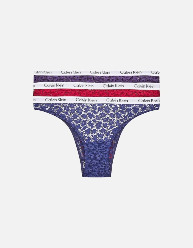 Carousel 3-Pack Lace Brazilian Briefs, Liberty Purple/Rebellious/Soft Grape