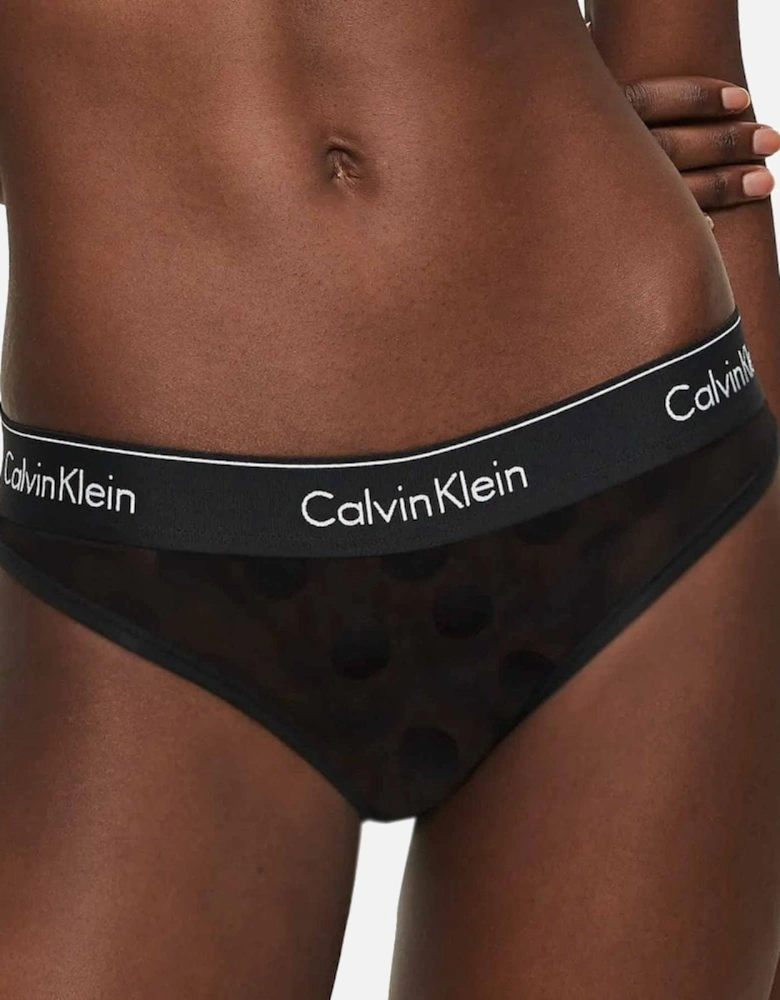 Modern Cotton Dot Light Lined Bikini Brief, Black