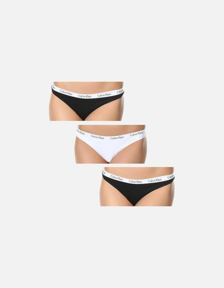 Carousel 3-Pack Thong, Black/White/Black