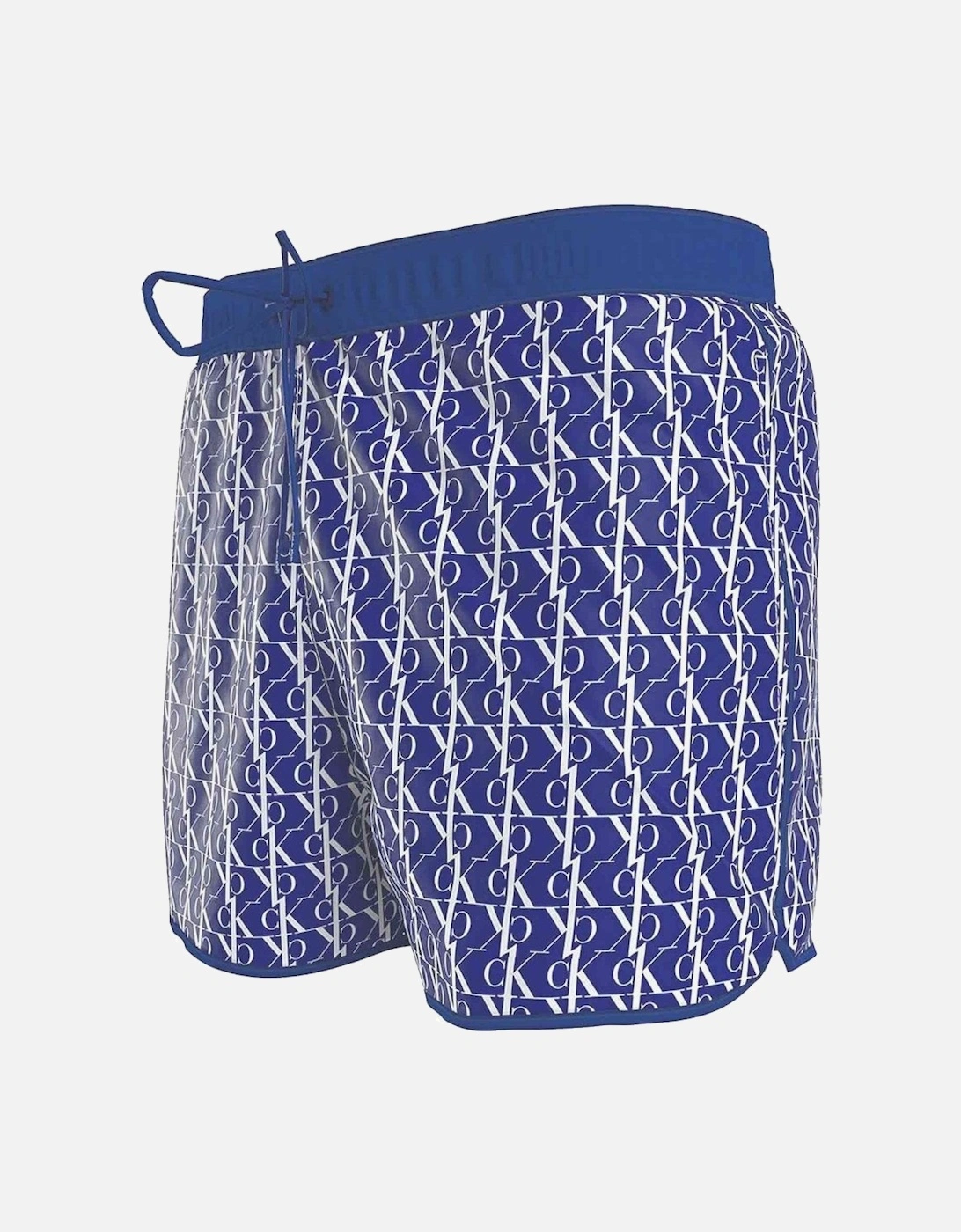 Calvin Klein Men's CK One Short Runner Swim Shorts, Monogram Bold Blue - Size: 32/30/31