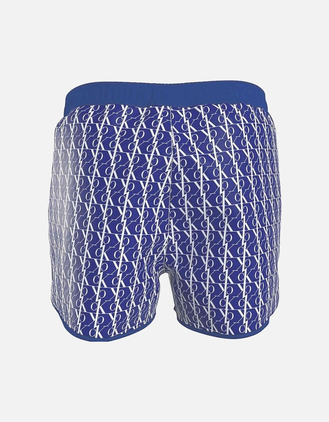 CK One Short Runner Swim Shorts, Monogram Bold Blue