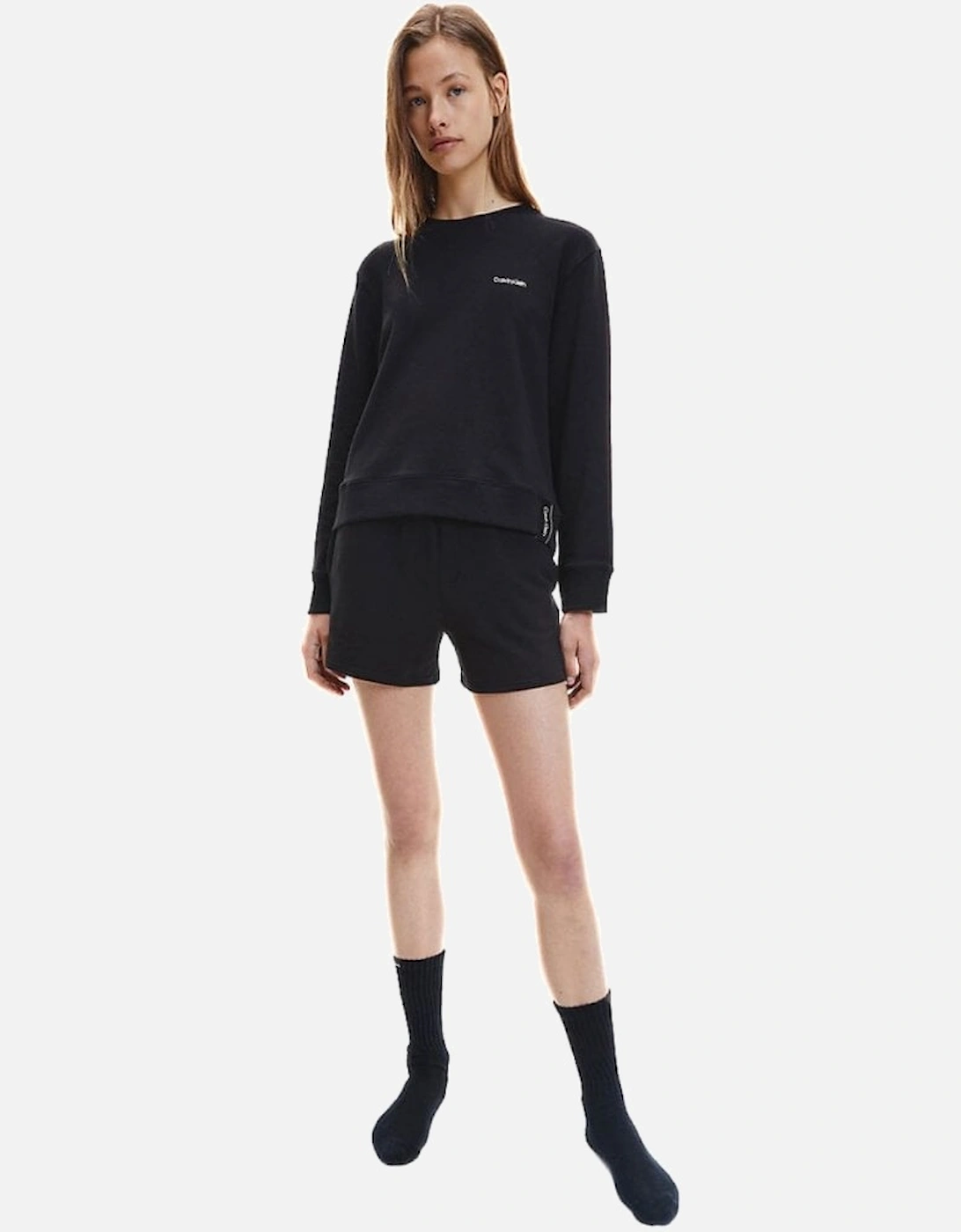 Women's Modern Cotton Lounge Sweatshirt, Black