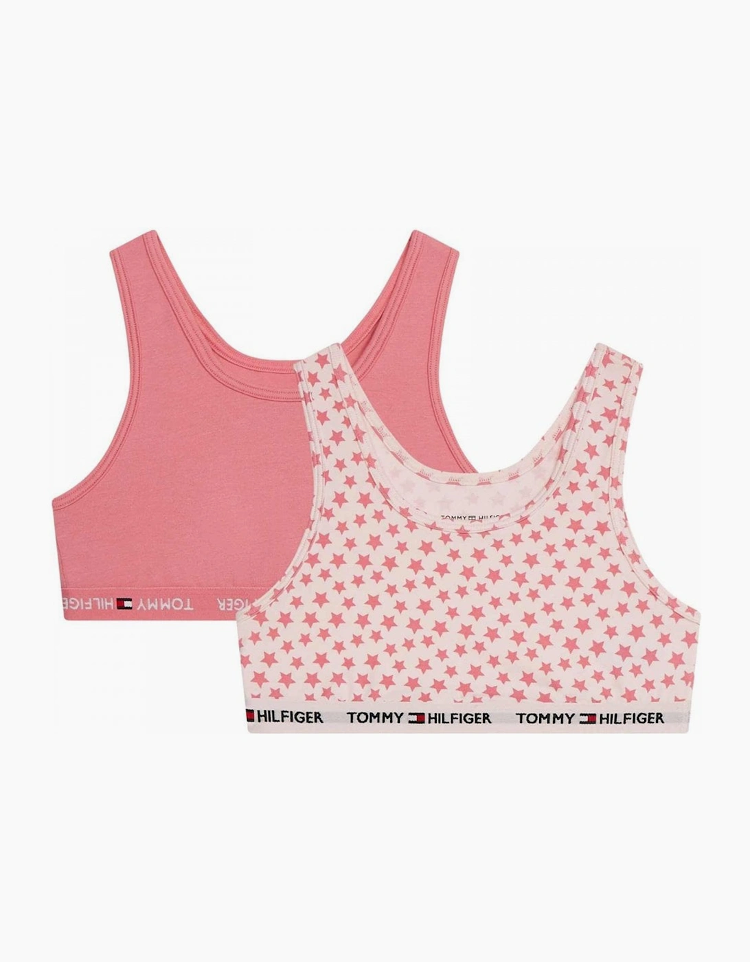 Tommy Hilfiger Tommy Hilfiger Girl's Girls 2 Pack Original Cotton Bralette, Klu/Multi/Star/Aop/Hamptons Pink